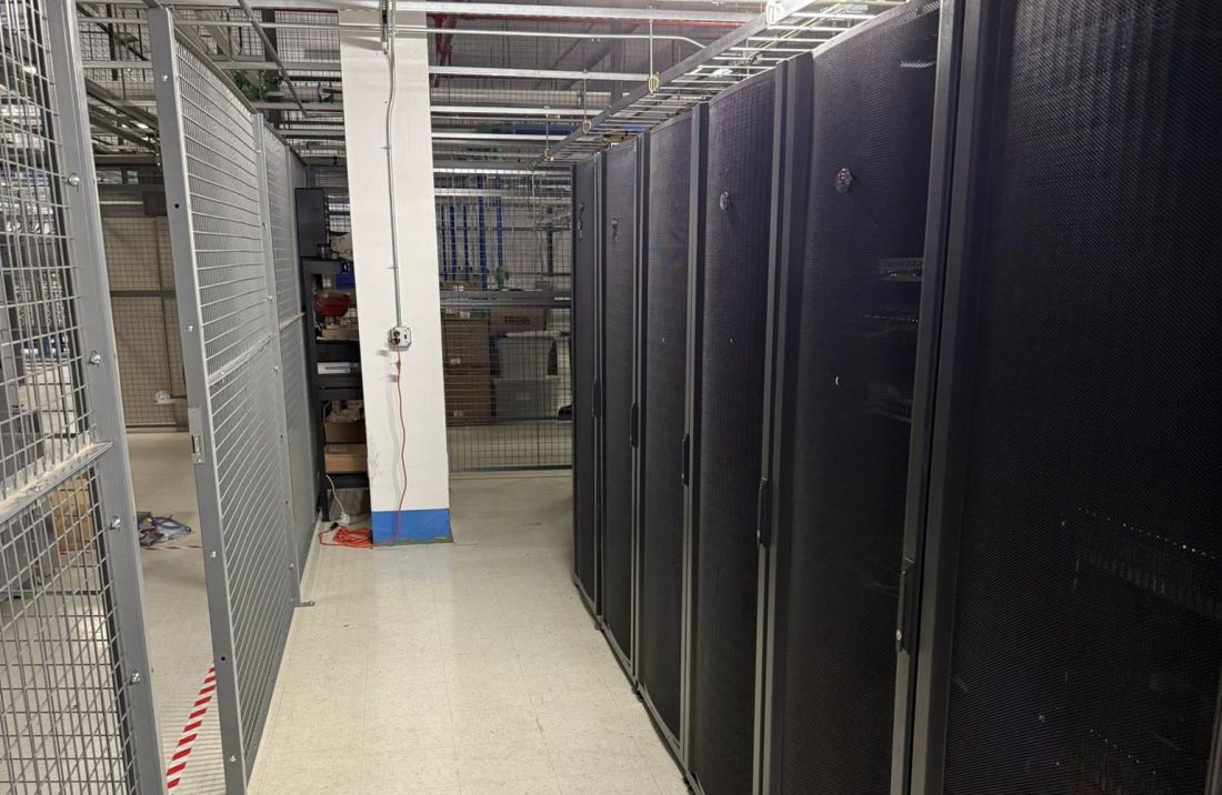 Internet Communications Inc. equipment racks in an Indianapolis data center